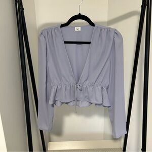 Sunday Best cropped tie front blouse aritzia